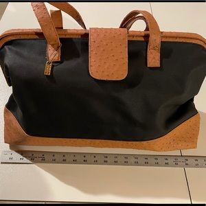 Leather and canvas bag